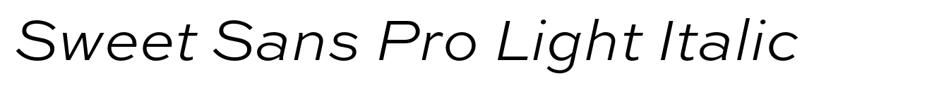 Sweet Sans Pro Light Italic